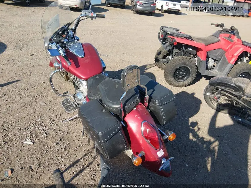2003 Honda Vtx1800 R VIN: 1HFSC49023A104911 Lot: 45394233