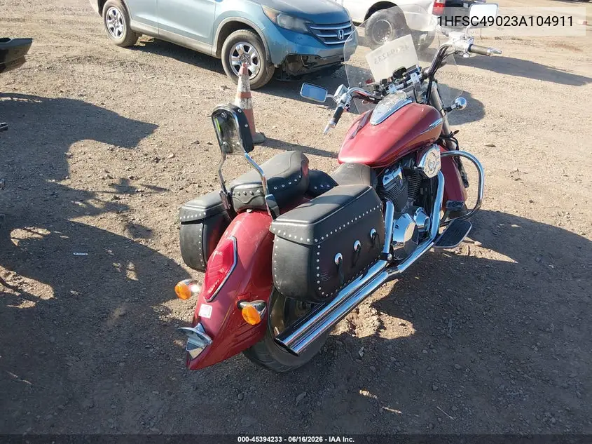 2003 Honda Vtx1800 R VIN: 1HFSC49023A104911 Lot: 45394233
