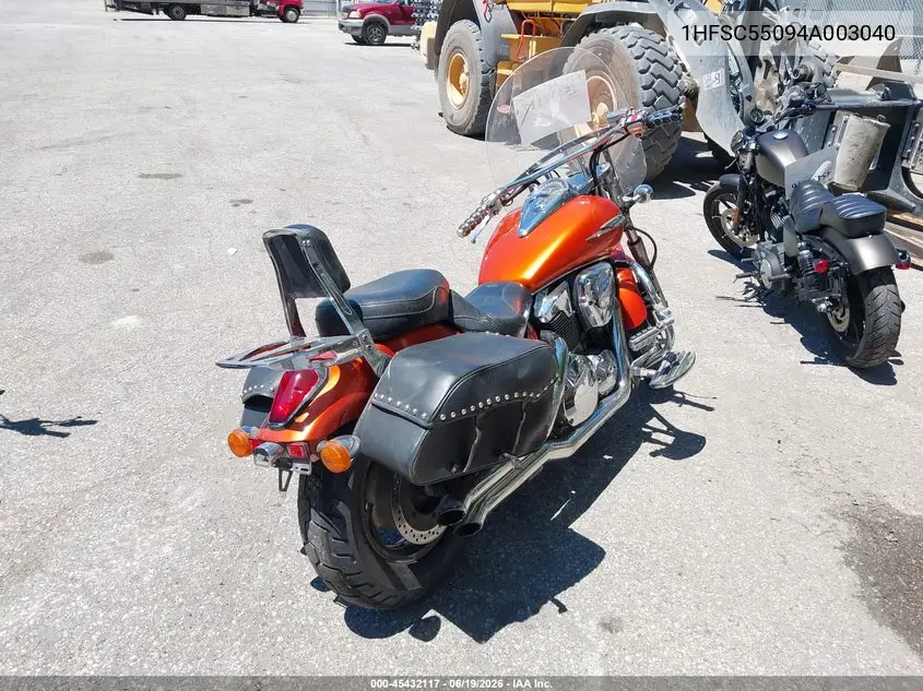 2004 Honda Vtx1300 C VIN: 1HFSC55094A003040 Lot: 45432117