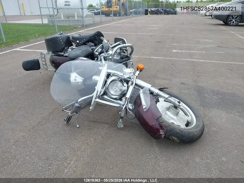 2007 Honda Vtx1300 T VIN: 1HFSC52867A400221 Lot: 12618363X