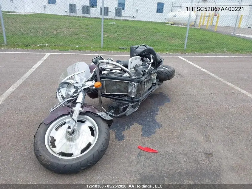 2007 Honda Vtx1300 T VIN: 1HFSC52867A400221 Lot: 12618363X