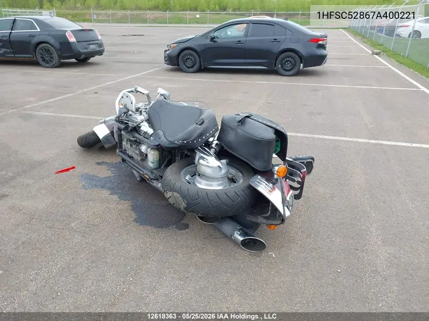 2007 Honda Vtx1300 T VIN: 1HFSC52867A400221 Lot: 12618363X