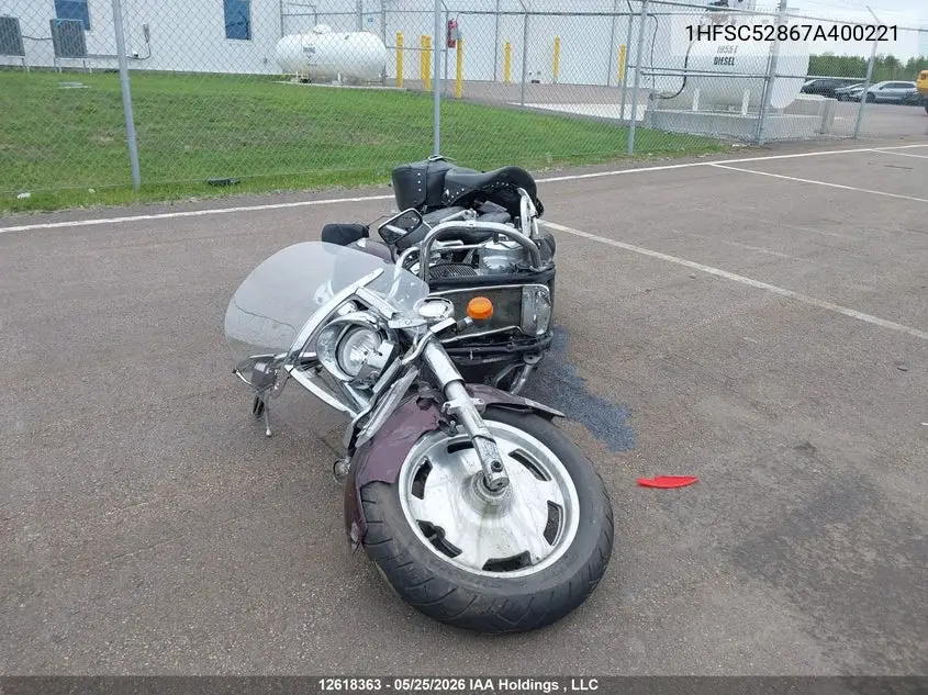 2007 Honda Vtx1300 T VIN: 1HFSC52867A400221 Lot: 12618363X