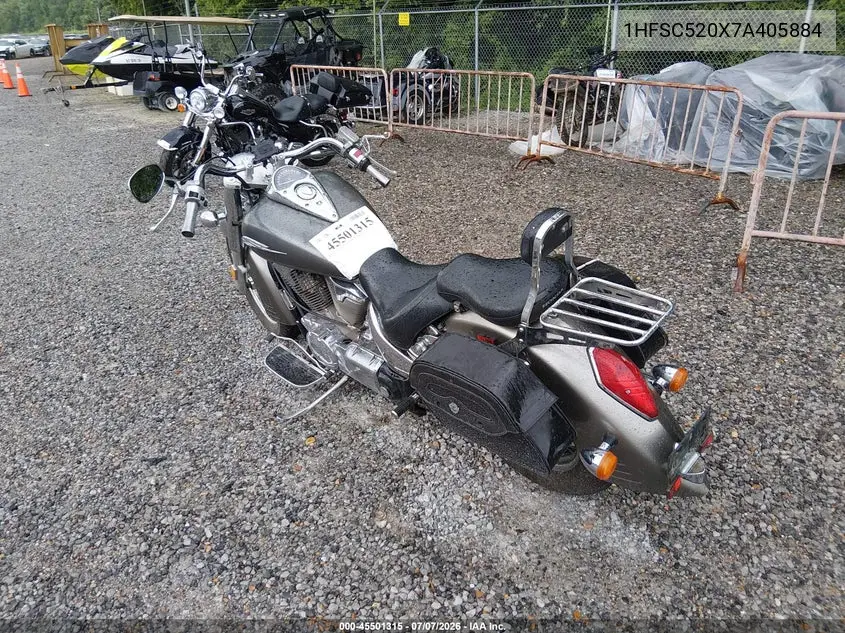 2007 Honda Vtx1300 S VIN: 1HFSC520X7A405884 Lot: 45501315
