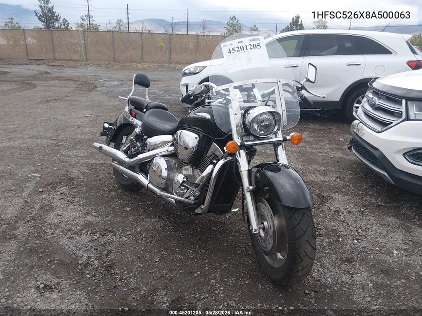 2008 Honda Vtx1300 R VIN: 1HFSC526X8A500063 Lot: 45201205
