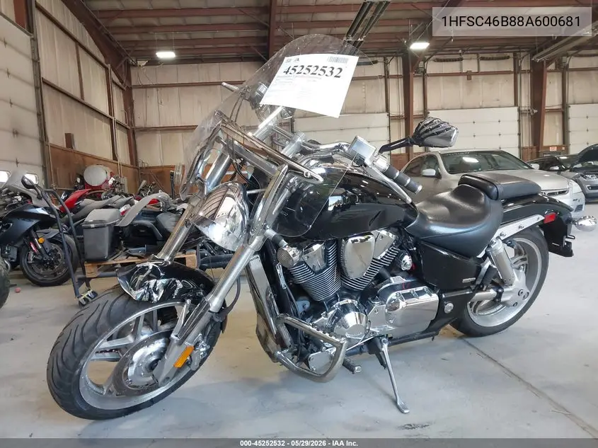 2008 Honda Vtx1800 F1 VIN: 1HFSC46B88A600681 Lot: 45252532