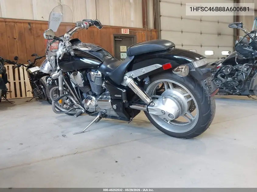 2008 Honda Vtx1800 F1 VIN: 1HFSC46B88A600681 Lot: 45252532