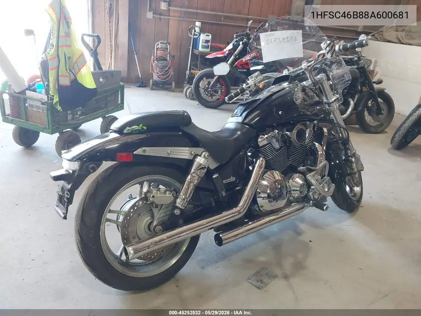 2008 Honda Vtx1800 F1 VIN: 1HFSC46B88A600681 Lot: 45252532