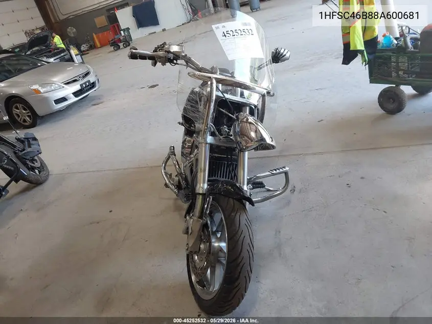 2008 Honda Vtx1800 F1 VIN: 1HFSC46B88A600681 Lot: 45252532