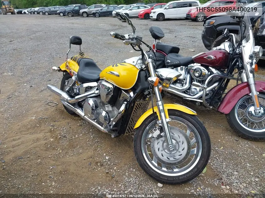 2008 Honda Vtx1300 C VIN: 1HFSC55098A400219 Lot: 45374757