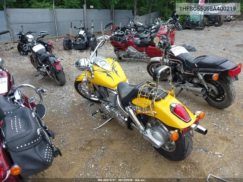 2008 Honda Vtx1300 C VIN: 1HFSC55098A400219 Lot: 45374757