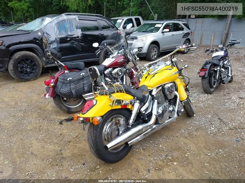 2008 Honda Vtx1300 C VIN: 1HFSC55098A400219 Lot: 45374757