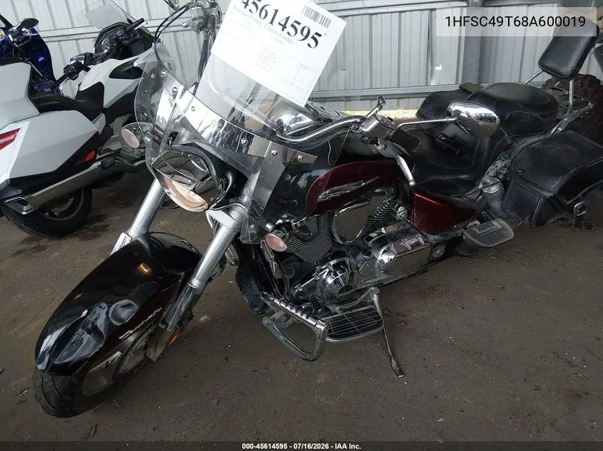 2008 Honda Vtx1800 T1 VIN: 1HFSC49T68A600019 Lot: 45614595
