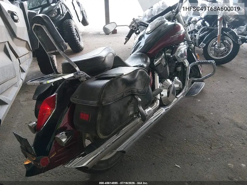 2008 Honda Vtx1800 T1 VIN: 1HFSC49T68A600019 Lot: 45614595