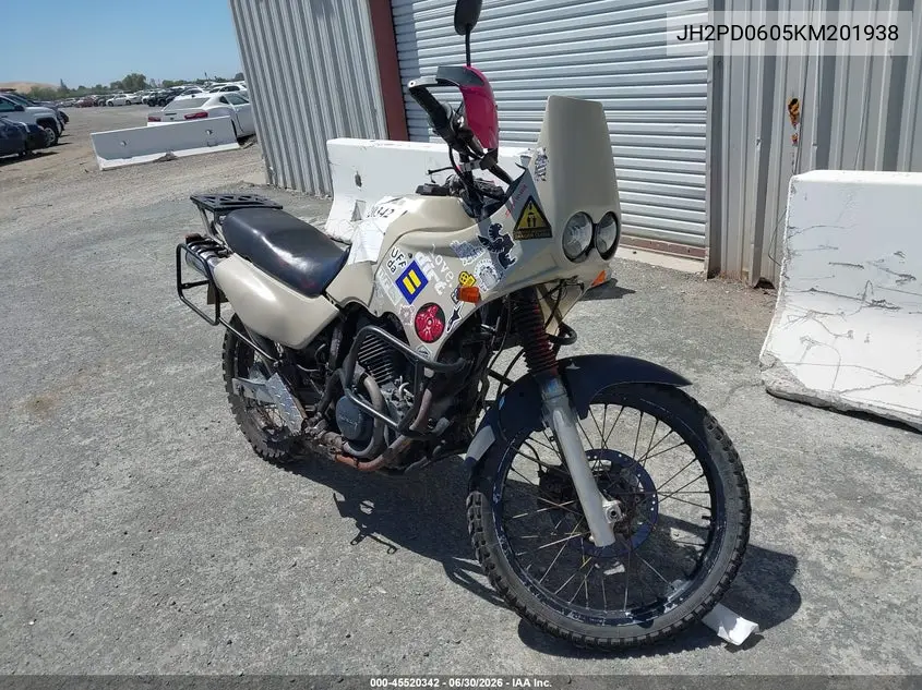 1989 Honda Xl600 V VIN: JH2PD0605KM201938 Lot: 45520342
