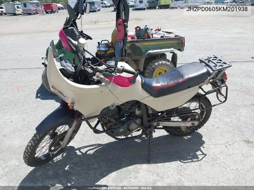 1989 Honda Xl600 V VIN: JH2PD0605KM201938 Lot: 45520342
