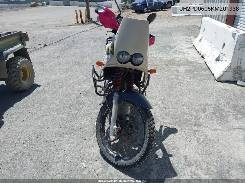 1989 Honda Xl600 V VIN: JH2PD0605KM201938 Lot: 45520342