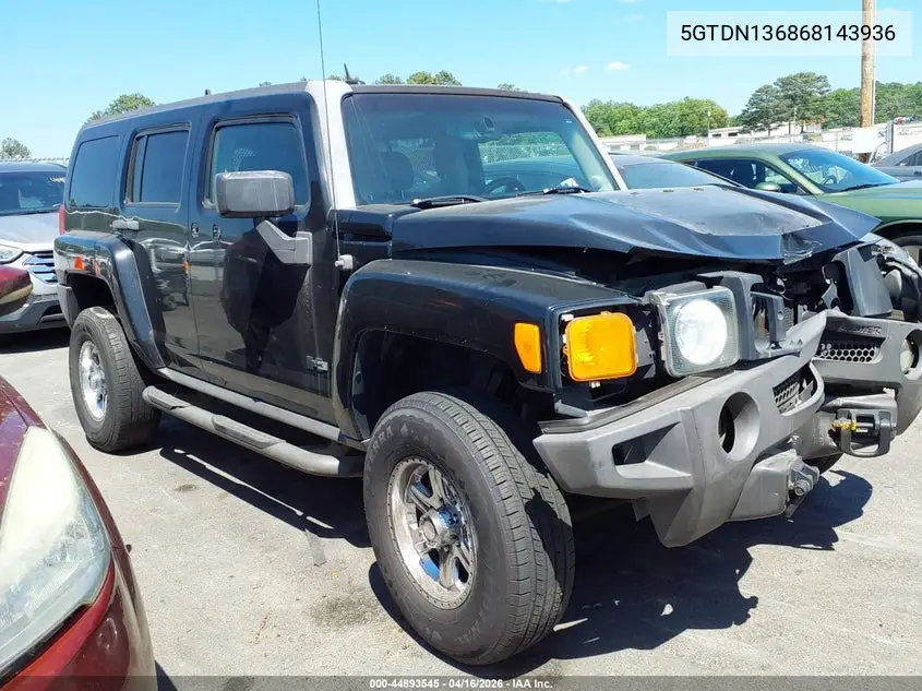 2006 Hummer H3 Suv VIN: 5GTDN136868143936 Lot: 44893545