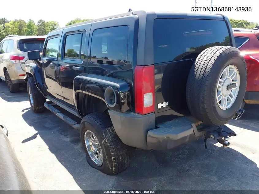 2006 Hummer H3 Suv VIN: 5GTDN136868143936 Lot: 44893545