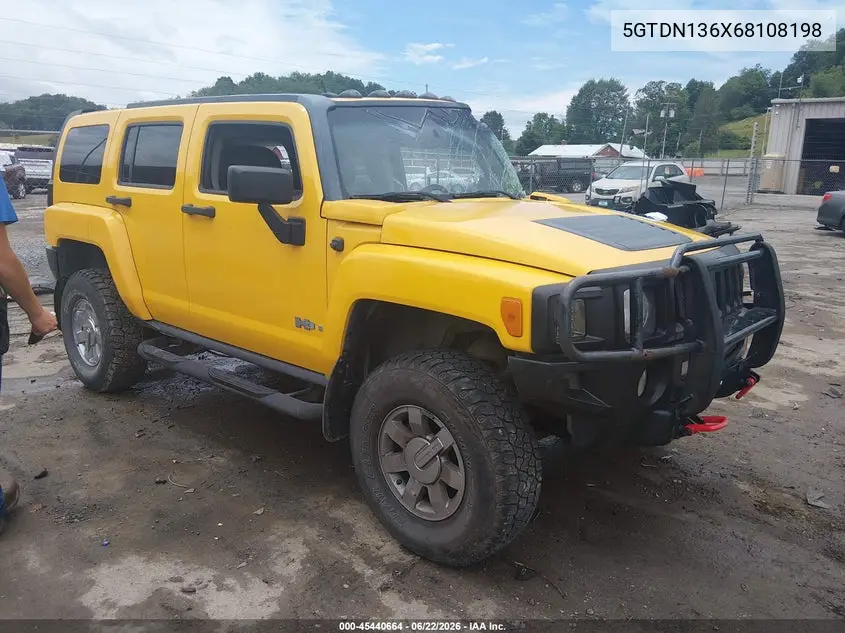 2006 Hummer H3 Suv VIN: 5GTDN136X68108198 Lot: 45440664