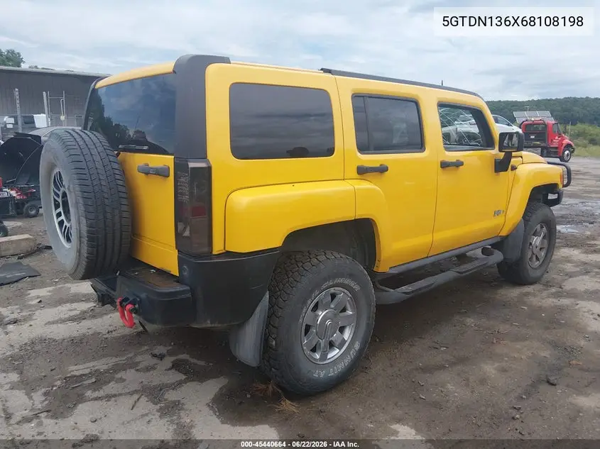 2006 Hummer H3 Suv VIN: 5GTDN136X68108198 Lot: 45440664