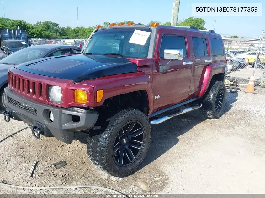 2007 Hummer H3 Suv VIN: 5GTDN13E078177359 Lot: 45105152