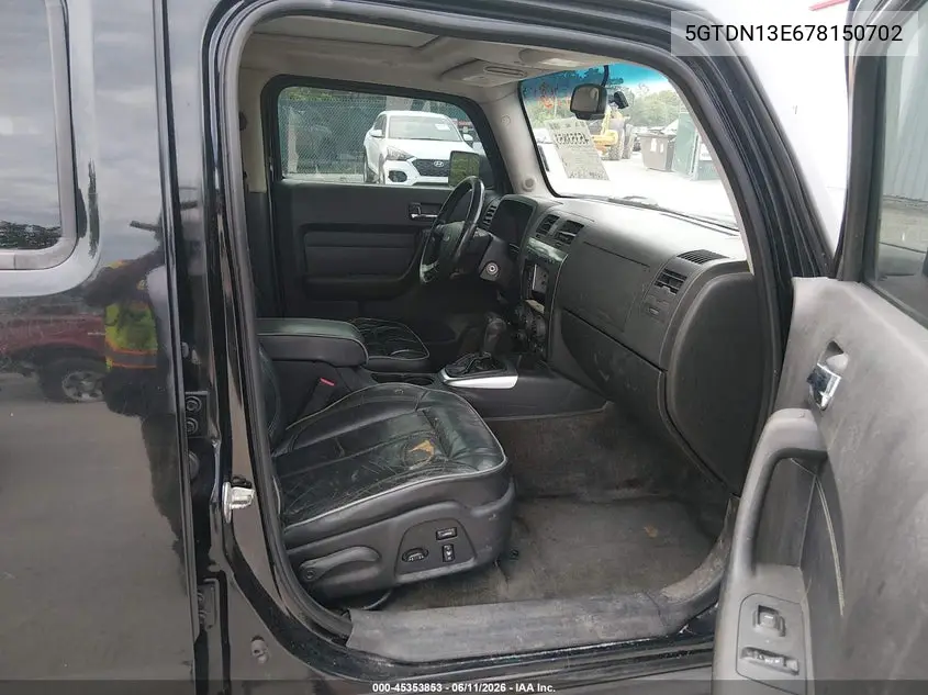 2007 Hummer H3 Suv VIN: 5GTDN13E678150702 Lot: 45353853