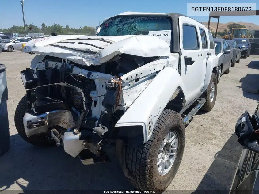 2008 Hummer H3 Suv VIN: 5GTEN13E088180672 Lot: 45164069