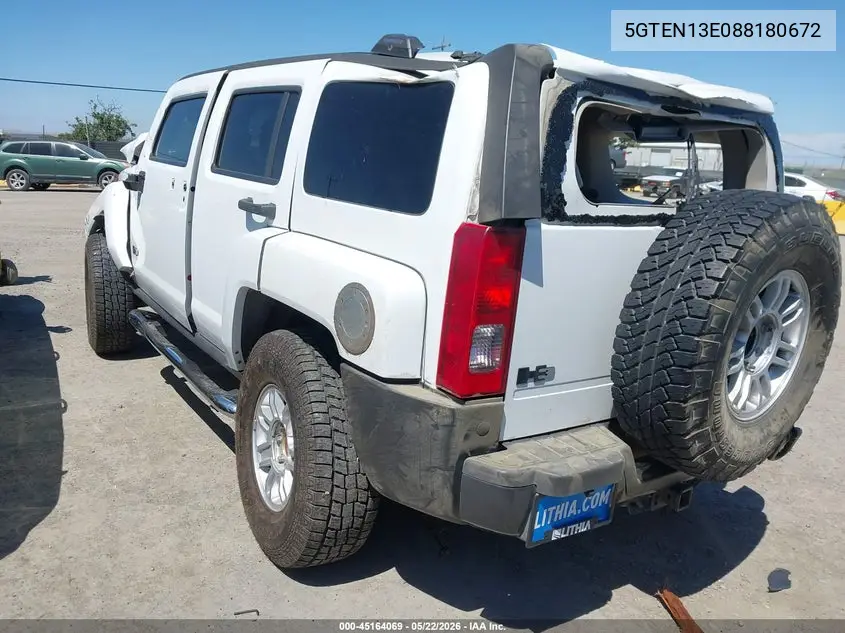 2008 Hummer H3 Suv VIN: 5GTEN13E088180672 Lot: 45164069