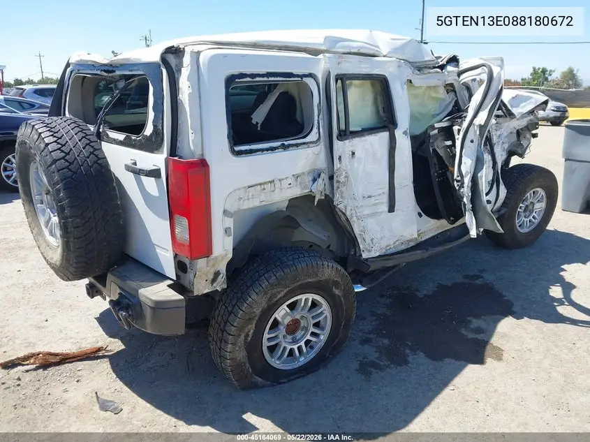2008 Hummer H3 Suv VIN: 5GTEN13E088180672 Lot: 45164069