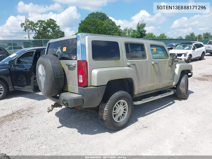 2008 Hummer H3 Suv VIN: 5GTEN13E888171296 Lot: 45302032