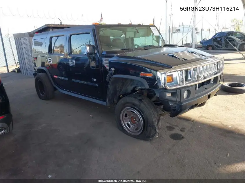 2003 Hummer H2 VIN: 5GRGN23U73H116214 Lot: 43640676