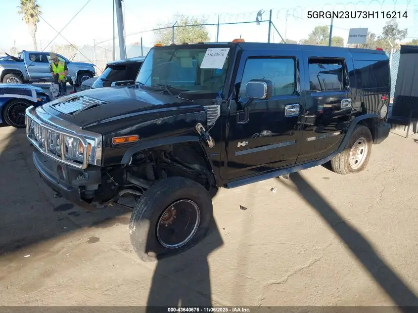 2003 Hummer H2 VIN: 5GRGN23U73H116214 Lot: 43640676
