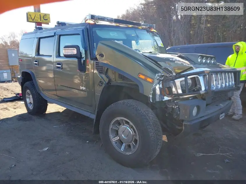 2003 Hummer H2 VIN: 5GRGN23U83H138609 Lot: 44167631