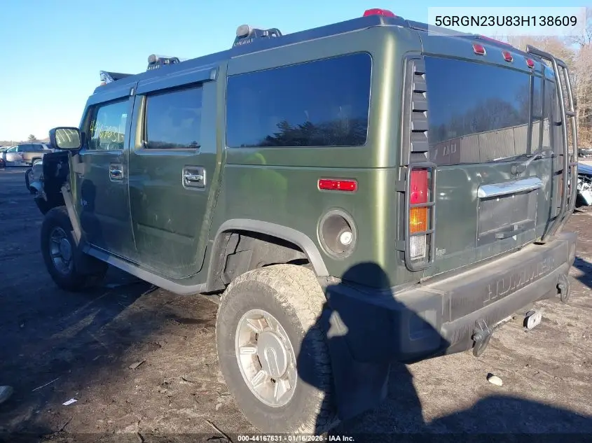 2003 Hummer H2 VIN: 5GRGN23U83H138609 Lot: 44167631