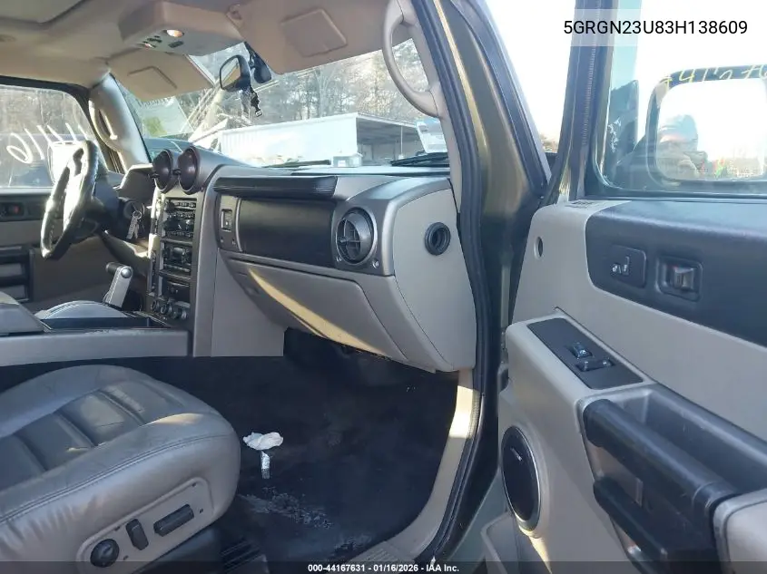 2003 Hummer H2 VIN: 5GRGN23U83H138609 Lot: 44167631