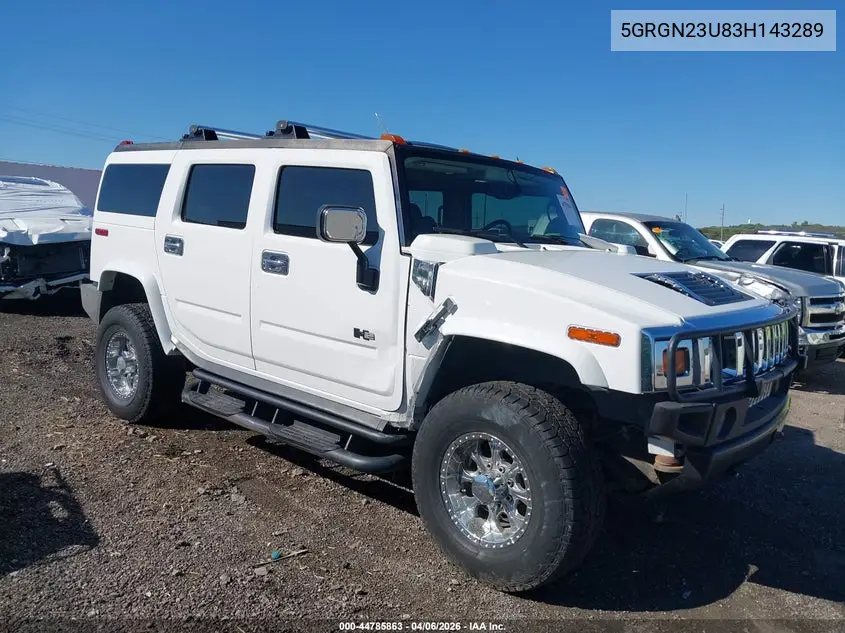 2003 Hummer H2 VIN: 5GRGN23U83H143289 Lot: 44785863