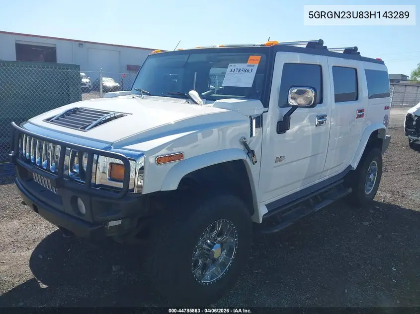 2003 Hummer H2 VIN: 5GRGN23U83H143289 Lot: 44785863