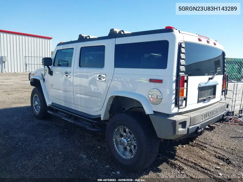 2003 Hummer H2 VIN: 5GRGN23U83H143289 Lot: 44785863