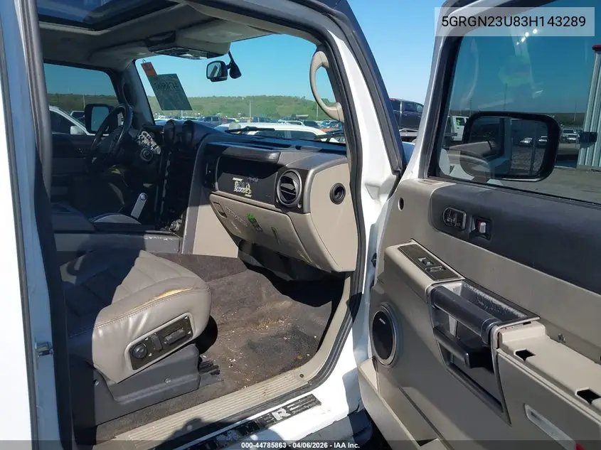 2003 Hummer H2 VIN: 5GRGN23U83H143289 Lot: 44785863