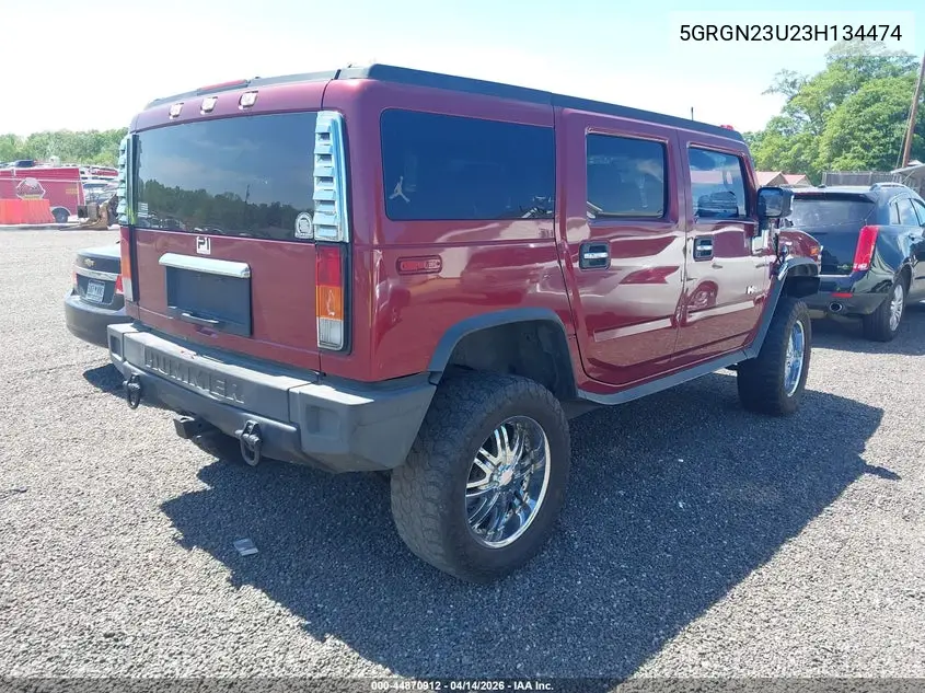 2003 Hummer H2 VIN: 5GRGN23U23H134474 Lot: 44870912