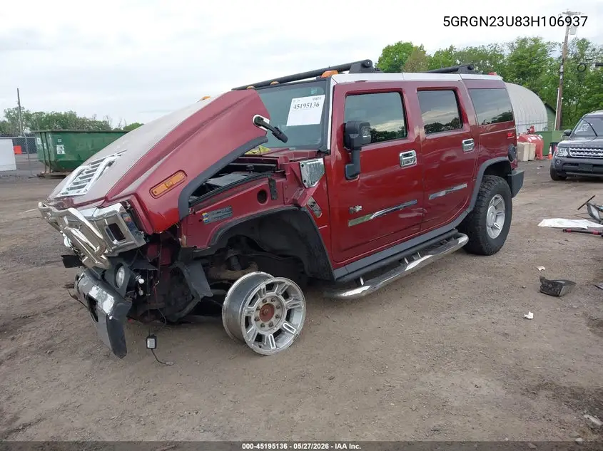 2003 Hummer H2 VIN: 5GRGN23U83H106937 Lot: 45195136