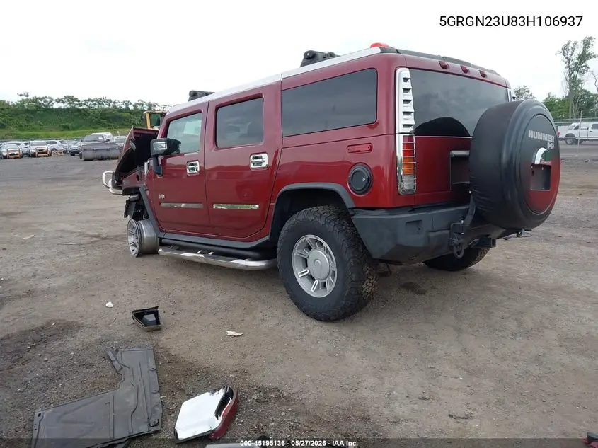2003 Hummer H2 VIN: 5GRGN23U83H106937 Lot: 45195136