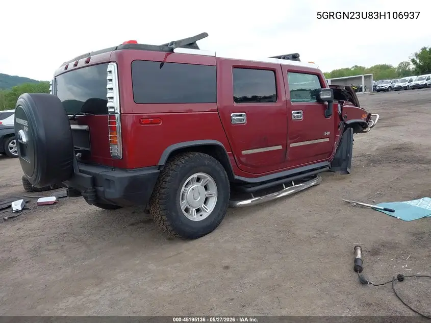 2003 Hummer H2 VIN: 5GRGN23U83H106937 Lot: 45195136