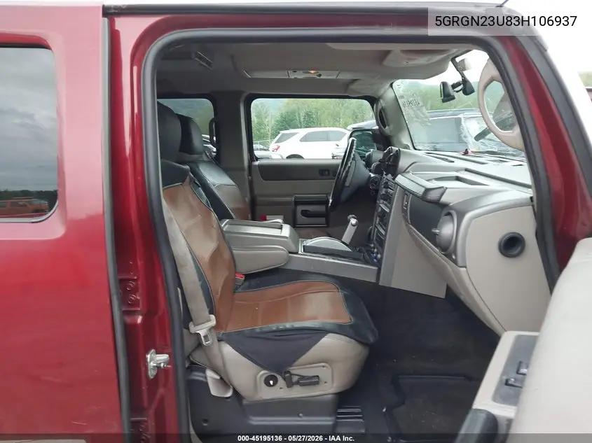 2003 Hummer H2 VIN: 5GRGN23U83H106937 Lot: 45195136
