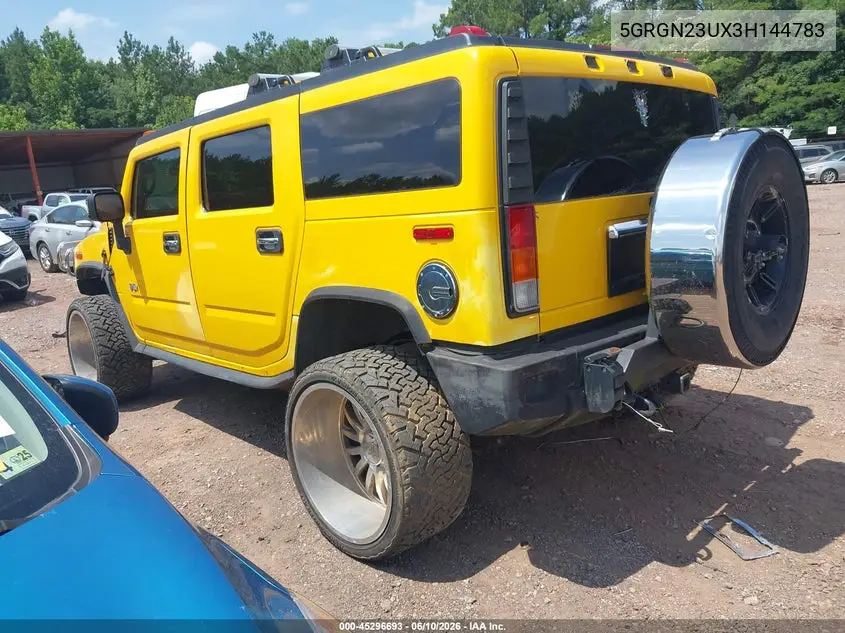 2003 Hummer H2 VIN: 5GRGN23UX3H144783 Lot: 45296693