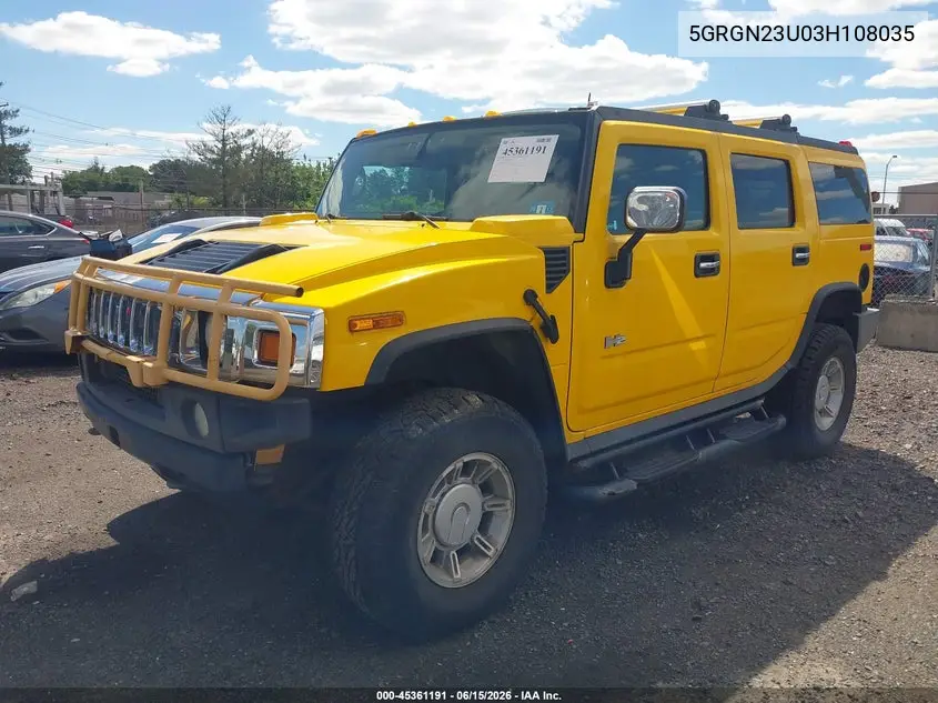 2003 Hummer H2 VIN: 5GRGN23U03H108035 Lot: 45361191