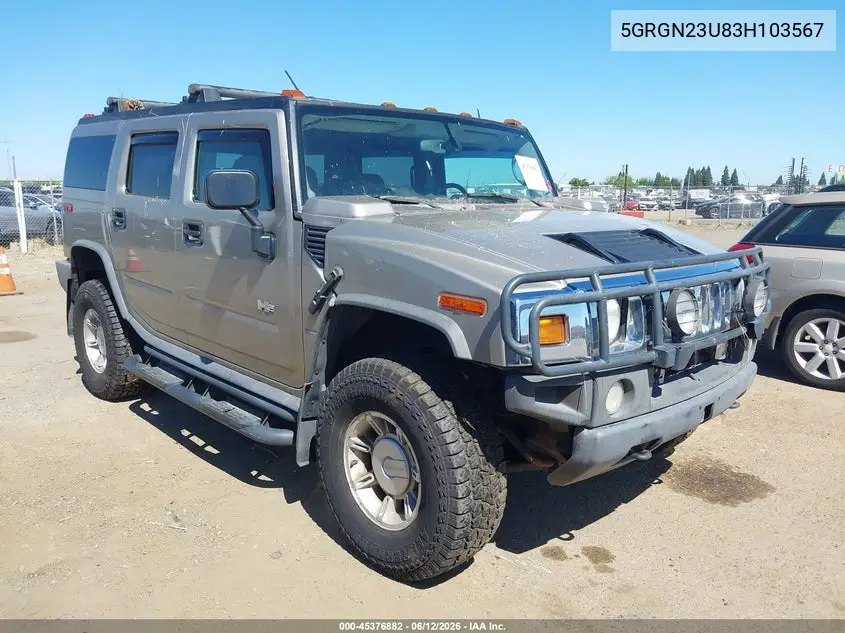 2003 Hummer H2 VIN: 5GRGN23U83H103567 Lot: 45376882