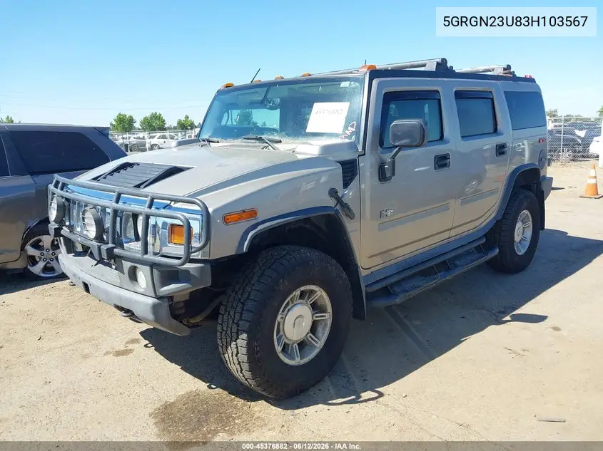2003 Hummer H2 VIN: 5GRGN23U83H103567 Lot: 45376882