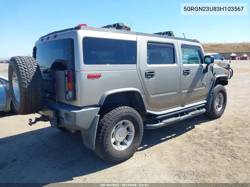 2003 Hummer H2 VIN: 5GRGN23U83H103567 Lot: 45376882